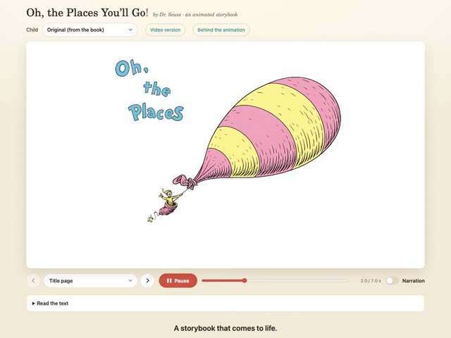 Animated storybook preview